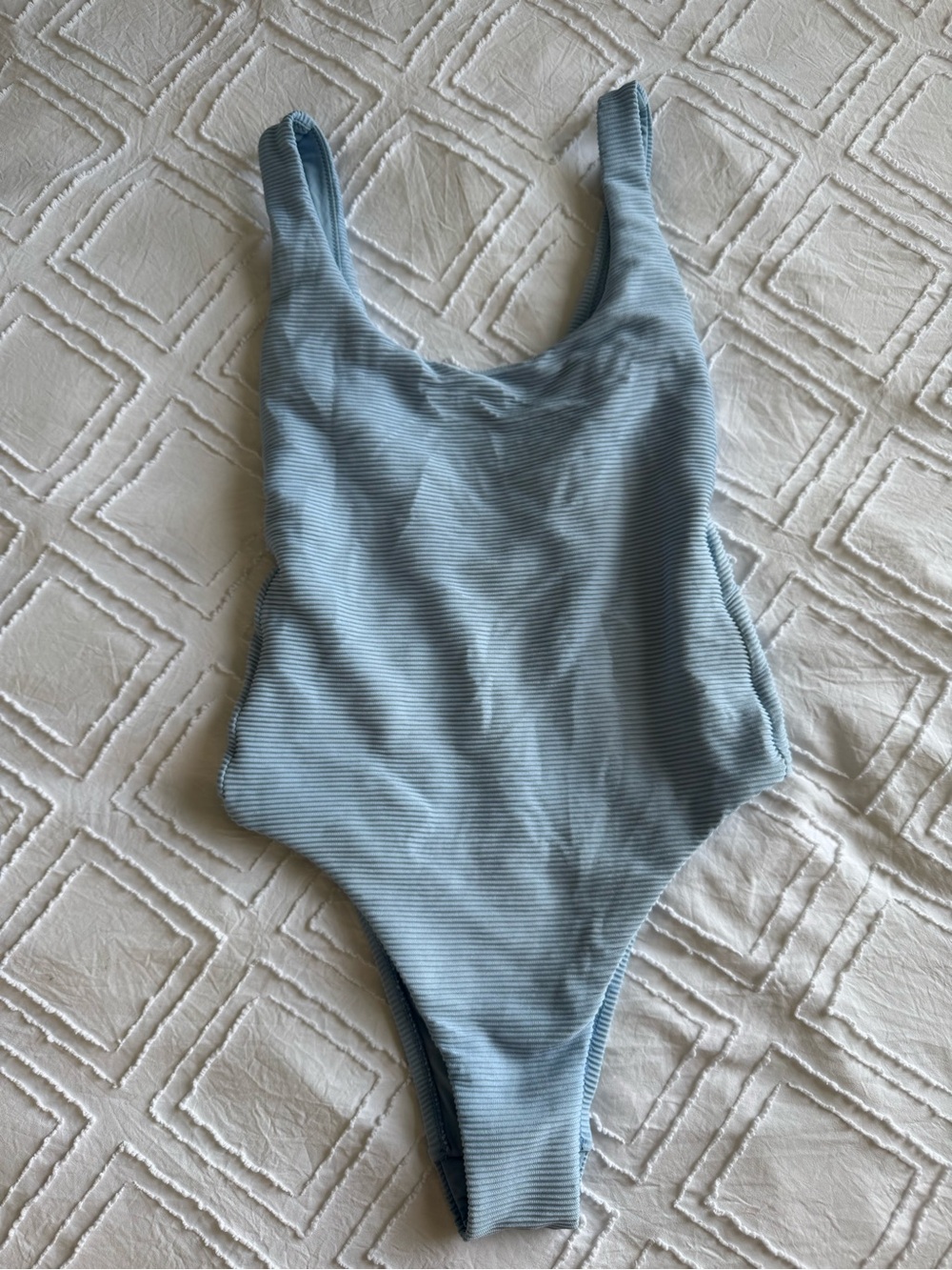 Seafolly Light Blue Ribbed One-Piece Swimsuit